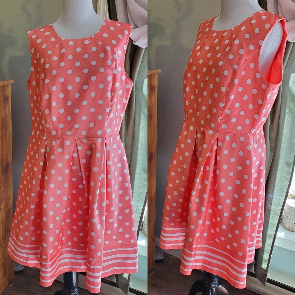 Liz Claiborne | Retro Fit/Flare Polka Dot Dress